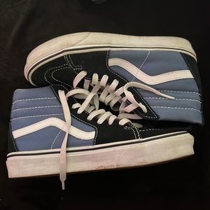 Navy Blue/Light Blue High Top Old Skool Vans